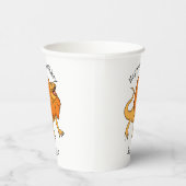 Orangenhals-Eidechsen-Cartoon Pappbecher (Rechts)