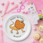 Orangenhals-Eidechsen-Cartoon Pappteller (Party)