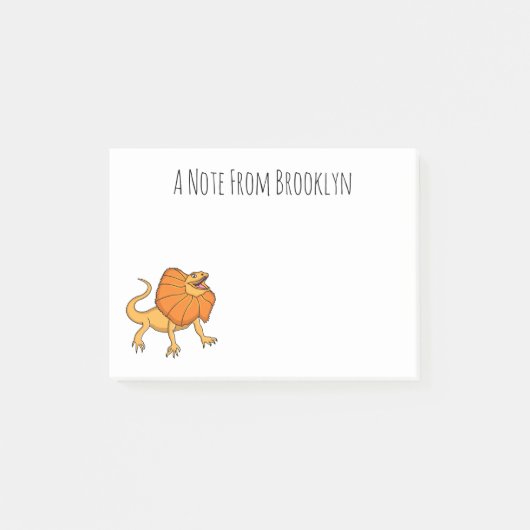 Orangenhals-Eidechsen-Cartoon Post-it Klebezettel (Vorderseite)
