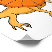 Orangenhals-Eidechsen-Cartoon Poster (Ecke)