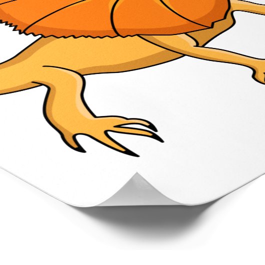 Orangenhals-Eidechsen-Cartoon Poster (Ecke)