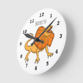 Orangenhals-Eidechsen-Cartoon Runde Wanduhr (Winkel)