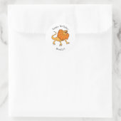Orangenhals-Eidechsen-Cartoon Runder Aufkleber (Tasche)