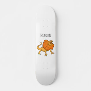 Orangenhals-Eidechsen-Cartoon Skateboard