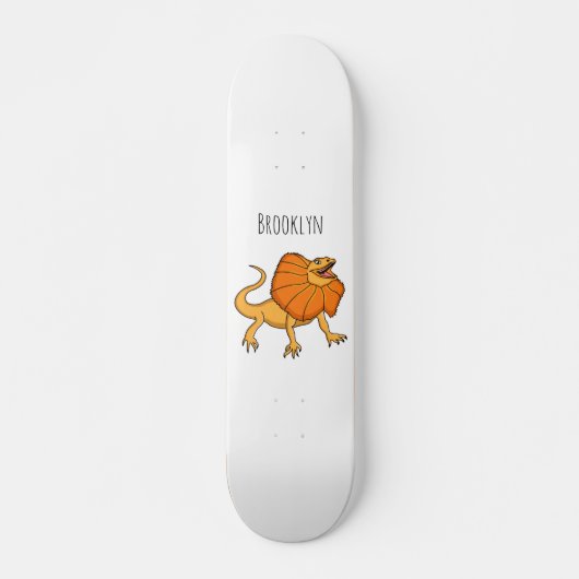 Orangenhals-Eidechsen-Cartoon Skateboard (Vorne)