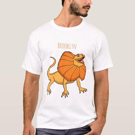 Orangenhals-Eidechsen-Cartoon T-Shirt (Vorderseite)