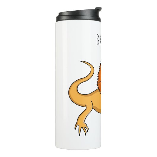 Orangenhals-Eidechsen-Cartoon Thermosbecher (Nach links gedreht)