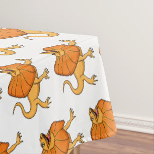 Orangenhals-Eidechsen-Cartoon Tischdecke