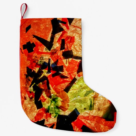 Orangenherbstweihnachtswein, Strumpf, Orange abstr Kleiner Weihnachtsstrumpf (Vorderseite)