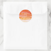 Orangenhochzeit Runder Aufkleber (Tasche)