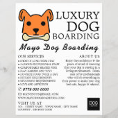 Orangenhund mit Knochen, Hund-Boarding, Werbung Flyer (Vorne)