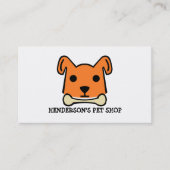 Orangenhund mit Knochen, Pet Store & Groomer Visitenkarte (Vorderseite)