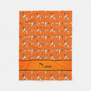 Orangenhunde mit personalisiertem Namen Fleecedecke