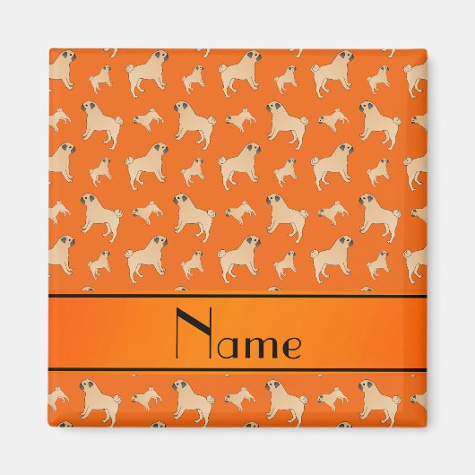 Orangenhunde mit personalisiertem Namen Magnet (Vorne)