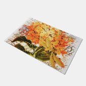 Orangenhydrangee und Libelle Fußmatte (Schrägansicht)