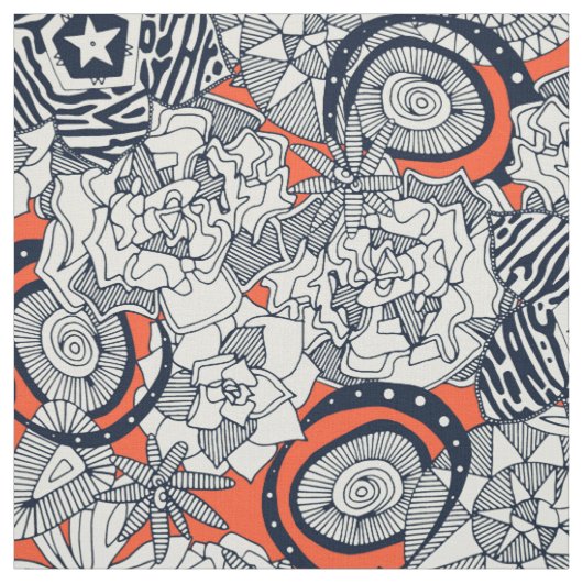 Orangenindigo Stoff (Muster)