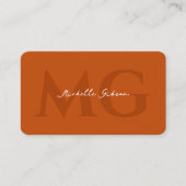 Orangeninitialen mit beruflicher Elegant Monogram Visitenkarte (Vorderseite)