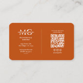 Orangeninitialen mit beruflicher Elegant Monogram Visitenkarte (Rückseite)