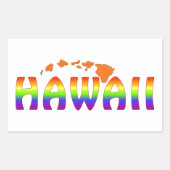 Orangeninseln Rainbow Hawaii Rechteckiger Aufkleber (Vorderseite)