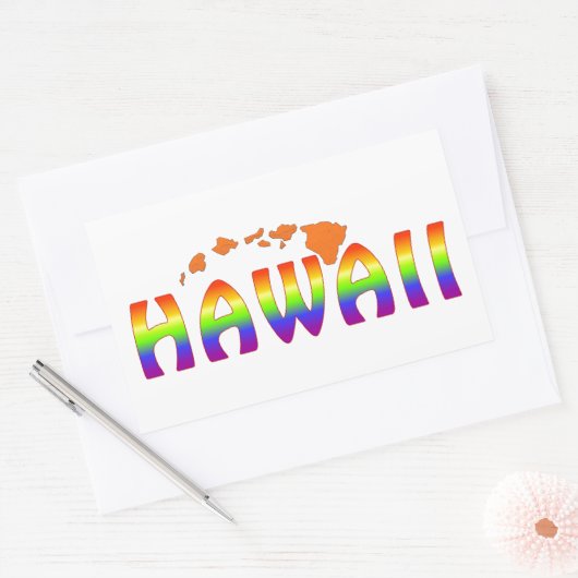 Orangeninseln Rainbow Hawaii Rechteckiger Aufkleber (Umschlag)