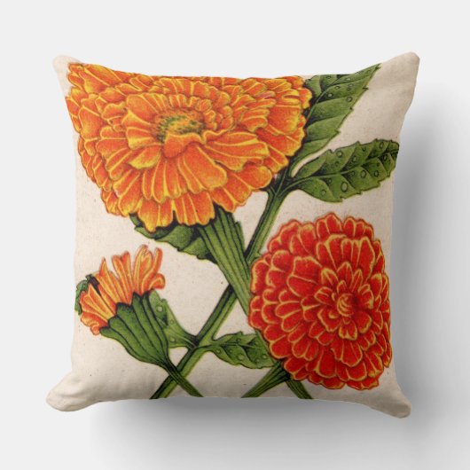 Orangenkalendula Blume Kissen (Vorderseite)