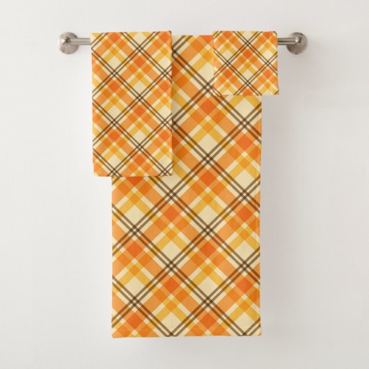Orangenkaro Badhandtuch Set (Insitu)