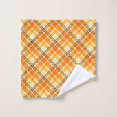 Orangenkaro Badhandtuch Set (Waschlappen)