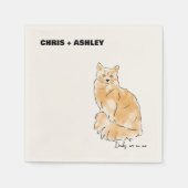 Orangenkatze Kätzchen Cocktail Napkin für Hochzeit Serviette (Vorderseite)