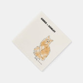 Orangenkatze Kätzchen Cocktail Napkin für Hochzeit Serviette (Ecke)