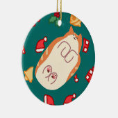 Orangenkatze Keramik Ornament (Rechts)