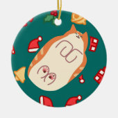 Orangenkatze Keramik Ornament (Vorne)