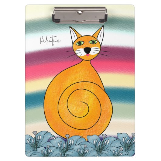 Orangenkatze Klemmbrett (Vorderseite)
