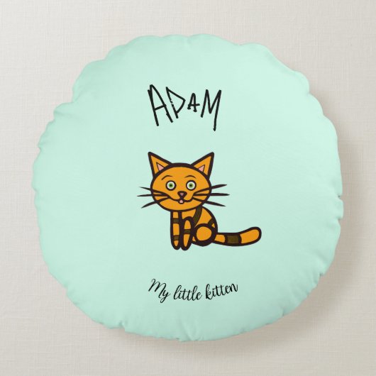 Orangenkatze Rundes Kissen (Vorderseite)