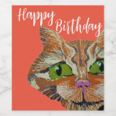 Orangenkatze Weinetikett (Einzelnes Label)