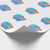 Orangenkatzenbad niedlich geschenkpapier (Ecke)