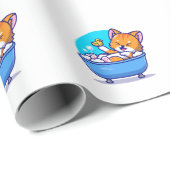 Orangenkatzenbad niedlich geschenkpapier (Rolleneckpunkt)