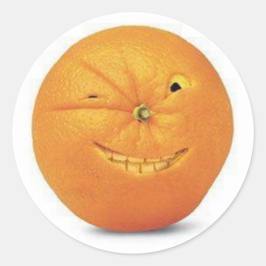 Orangenkleber Runder Aufkleber (Vorderseite)