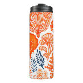 Orangenkorallenmuster an der Küste Thermosbecher (Vorderseite)