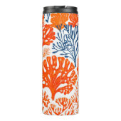 Orangenkorallenmuster an der Küste Thermosbecher (Rückseite)