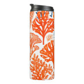 Orangenkorallenmuster an der Küste Thermosbecher (Nach rechts gedreht)