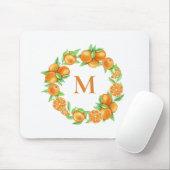 Orangenkranke tropische Monogramm Mousepad (Mit Mouse)