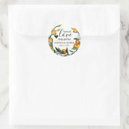 Orangenkranz Hochzeitshändler Runder Aufkleber (Tasche)