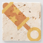 Orangenkraut Steinuntersetzer (Vorderseite)