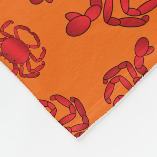 Orangenkrebsmuster mit personalisiertem Namen Fleecedecke (Ecke)