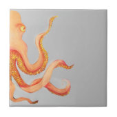Orangenktopus Fliese (Vorderseite)