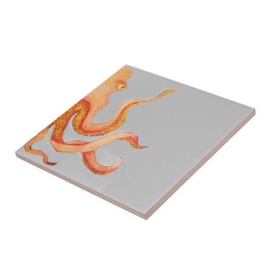 Orangenktopus Fliese (Seite)