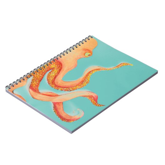 Orangenktopus Notizblock (Linke Seite)