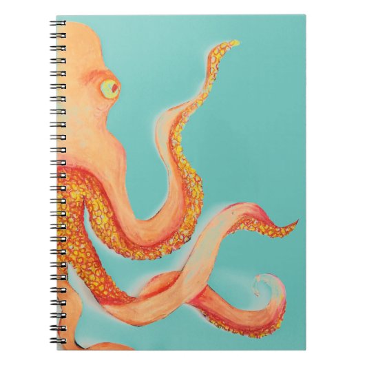 Orangenktopus Notizblock (Vorderseite)