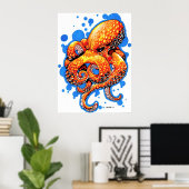 Orangenktopus Poster (Heimbüro)