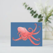 Orangenktopus Postkarte (Stehend Vorderseite)